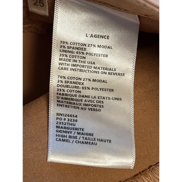 NWT L'AGENCE Marguerite Jean Camel 25 - Picture 4 of 7